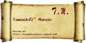 Tamaskó Manon névjegykártya